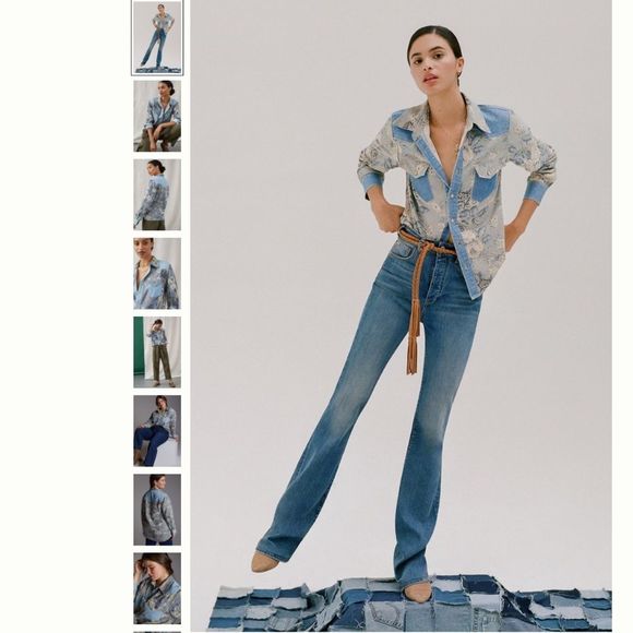 Anthropologie Floral Chambray Buttondown - Picture 2 of 5